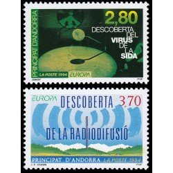 Andorra Francesa 444/45 1994 Descubrimiento del virus del Sida y de la Radiofusión MNH Andorra Francesa 444/45 1994 Descubrimiento del virus del Sida y de la Radiofusión MNH