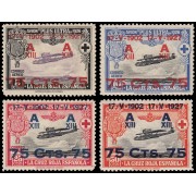 España Spain 388/91 1927 Constitución Alfonso XIII Cruz Roja Avión MNH