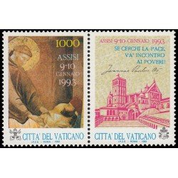 Vaticano 941 1993 Encuentro de oración por la paz en Europa Assís MNH Vaticano 941 1993 Encuentro de oración por la paz en Europa Assís MNH