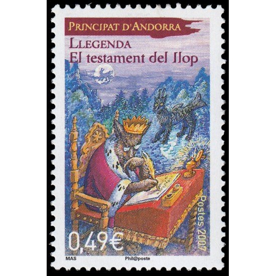 Andorra Francesa 636 2007 Leyenda del testamento del lobo MNH