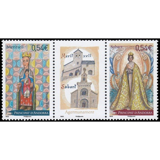 Andorra Francesa 641/42 2007 Hermanamiento de los santuarios de Nuestra Sra. de Meritxell, Andorra, y Nuestra Sra. de Sabart, Francia MNH Andorra Francesa 641/42 2007 Hermanamiento de los santuarios de Nuestra Sra. de Meritxell, Andorra, y Nuestra Sra. de Sabart, Francia MNH