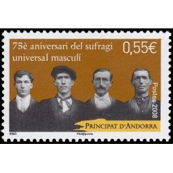 Andorra Francesa 662 2008 75 aniv. del sufragio universal masculino en Andorra MNH Andorra Francesa 662 2008 75 aniv. del sufragio universal masculino en Andorra MNH