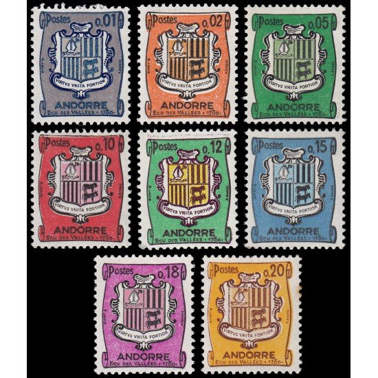 Andorra Francesa 153A/57 1961-71 Escudos MNH Andorra Francesa 153A/57 1961-71 Escudos MNH