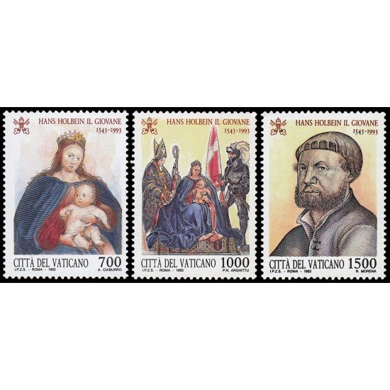 Vaticano 966/68 1993 450 aniv. muerte H. Holbein el Joven Obras MNH