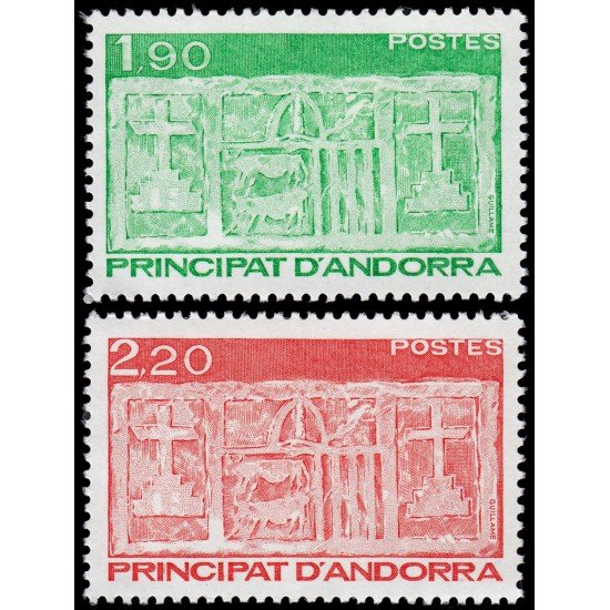 Andorra Francesa 356/57 1987 Escudo primitivo de los Valles MNH Andorra Francesa 356/57 1987 Escudo primitivo de los Valles MNH