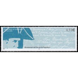 Andorra Francesa 625 2006 Bicentenario del decreto del emperador Napoleón I MNH Andorra Francesa 625 2006 Bicentenario del decreto del emperador Napoleón I MNH