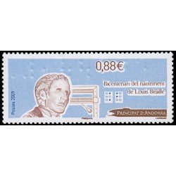 Andorra Francesa 666 2009 Personalidades Bicentenario del nacimiento de Louis Braille MNH Andorra Francesa 666 2009 Personalidades Bicentenario del nacimiento de Louis Braille MNH