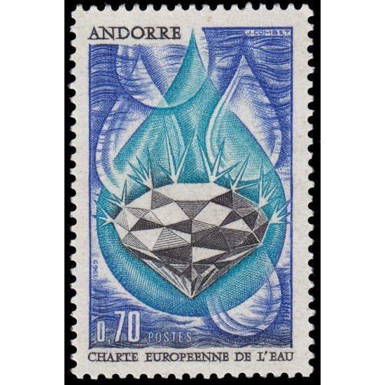 Andorra Francesa 197 1969 Carta Europea del Agua MNH Andorra Francesa 197 1969 Carta Europea del Agua MNH