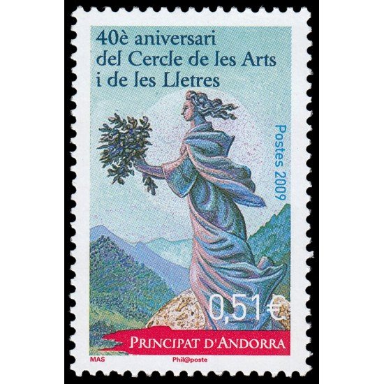 Andorra Francesa 678 2009 40 aniv. del Círculo de las Artes y las Letras MNH