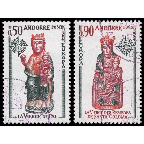 Andorra Francesa 237/38 1974 Vírgenes de Pal y Sta Coloma Usados Andorra Francesa 237/38 1974 Vírgenes de Pal y Sta Coloma Usados
