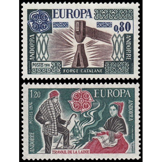 Andorra Francesa 253/54 1976 Europa Artesanía MNH Andorra Francesa 253/54 1976 Europa Artesanía MNH