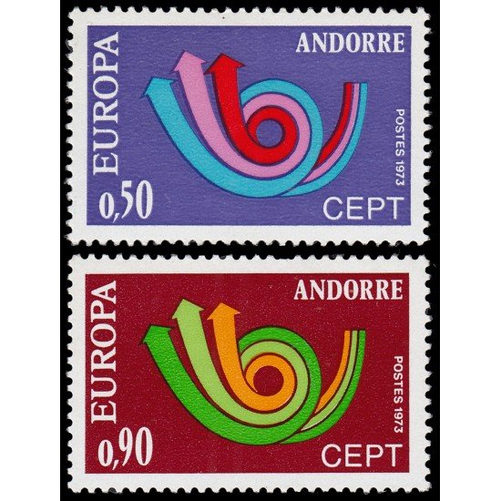 Andorra Francesa 226/27 1973 Europa MNH Andorra Francesa 226/27 1973 Europa MNH