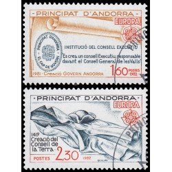 Andorra Francesa 300/01 1982 Europa Creación del consejo de la Tierra Matasellos a favor MNH Andorra Francesa 300/01 1982 Europa Creación del consejo de la Tierra Matasellos a favor MNH