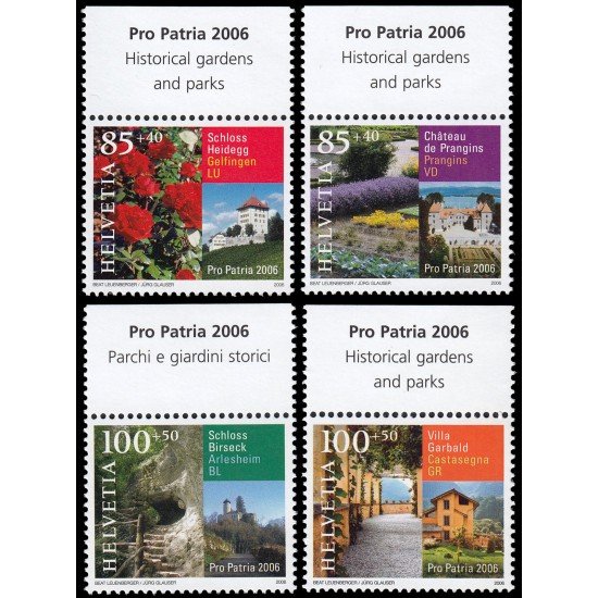 Suiza Switzerland 1887/90 2006 Por la patria Parques y jardines históricos MNH Suiza Switzerland 1887/90 2006 Por la patria Parques y jardines históricos MNH
