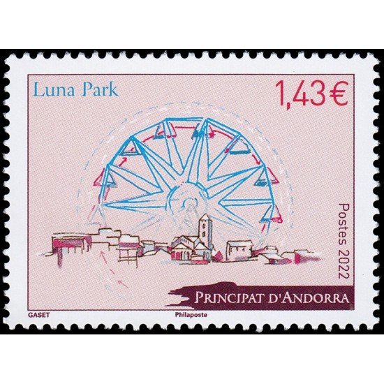 Andorra Francesa 878 2022 Patrimonio arquitectónico Luna Park MNH Andorra Francesa 878 2022 Patrimonio arquitectónico Luna Park MNH