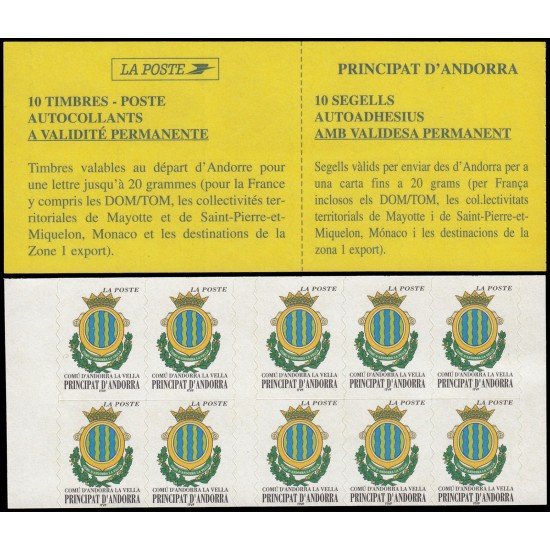 Andorra Francesa Carnet 10 2000 Municipio de Andorra La Vella Andorra Francesa Carnet 10 2000 Municipio de Andorra La Vella