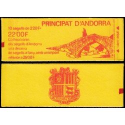 Andorra Francesa Carnet 2 1988 Tipo Blasón de Andorra Andorra Francesa Carnet 2 1988 Tipo Blasón de Andorra