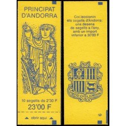 Andorra Francesa Carnet 3 1990 Tipo Blasón de Andorra Andorra Francesa Carnet 3 1990 Tipo Blasón de Andorra