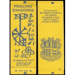 Andorra Francesa Carnet 4 1991 Tipo Blasón de Andorra Andorra Francesa Carnet 4 1991 Tipo Blasón de Andorra