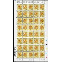 Andorra Francesa 555 2002 Escudo de Andorra Hoja completa con 40 sellos MNH Andorra Francesa 555 2002 Escudo de Andorra Hoja completa con 40 sellos MNH