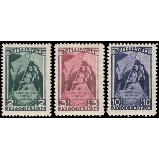 Yugoslavia 489/91 1948 5º Congreso del Partido en Belgrado MNH
