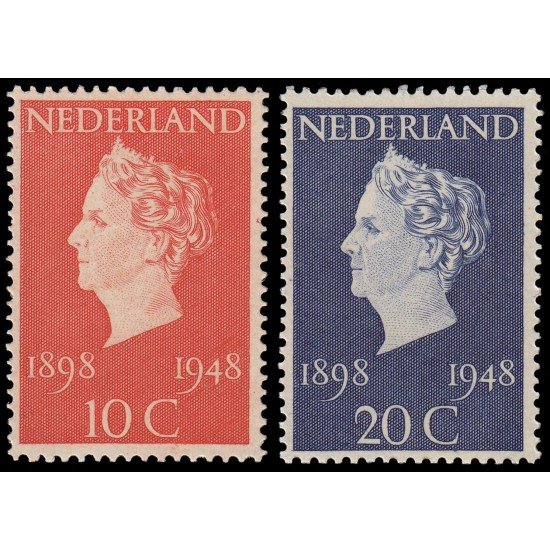 Holanda Netherlands 495/96 1948 50 aniv. del reino de la Reina Wilhelmine MNH Holanda Netherlands 495/96 1948 50 aniv. del reino de la Reina Wilhelmine MNH