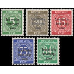 Alemania Oriental 3/7 1948 Emisiones Generales Sellos de zonas A.A.S. de 1946 sobrecargados MNH