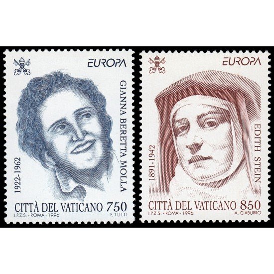 Vaticano 1036/37 1996 Europa Mujeres célebres MNH