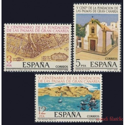 España Spain 2477/79 1978 V Centenario de la Fundación Las Palmas de Gran Canaria MNH