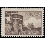 Polonia Poland 527 1948 Congreso de filatélistas en Torun MNH
