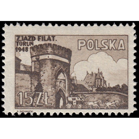 Polonia Poland 527 1948 Congreso de filatélistas en Torun MNH Polonia Poland 527 1948 Congreso de filatélistas en Torun MNH