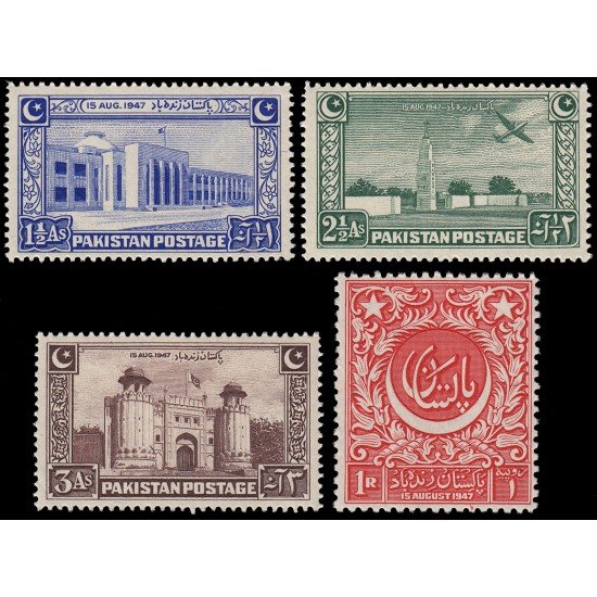 Pakistán 20/23 1948 Aniversario de la Independencia MNH Pakistán 20/23 1948 Aniversario de la Independencia MNH