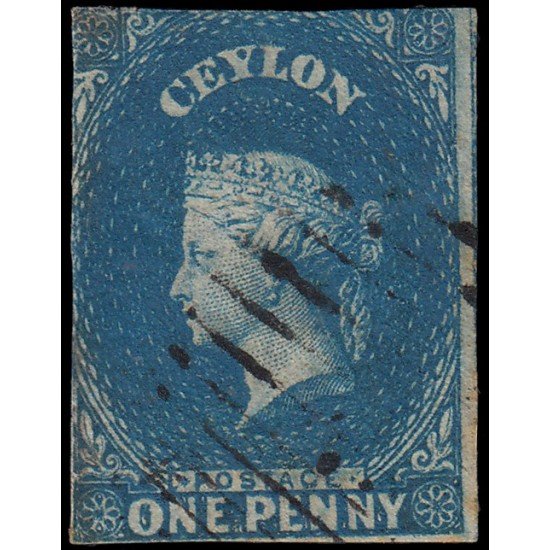 Ceilán 1A 1857-58 Reina Victoria Usado Ceilán 1A 1857-58 Reina Victoria Usado