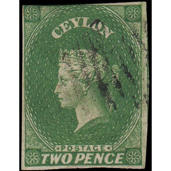 Ceilán 2 1857-58 Reina Victoria Usado Ceilán 2 1857-58 Reina Victoria Usado