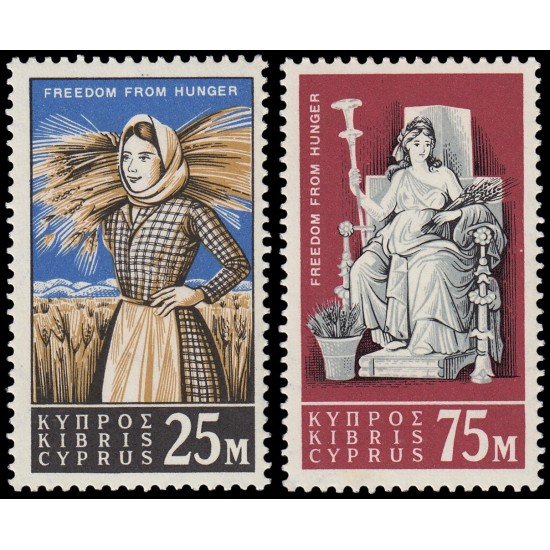 Chipre Cyprius 210/11 1963 Campaña mundial contra el hambre MNH Chipre Cyprius 210/11 1963 Campaña mundial contra el hambre MNH