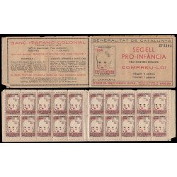 Catalunya Catalonia 1934 Pro-Infancia Carnet con 20 sellos de 5 céntimos Catalunya Catalonia 1934 Pro-Infancia Carnet con 20 sellos de 5 céntimos