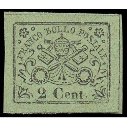 Italia Estados Pontificios 19 1867 Escudo de Armas Marquilla Roig MH Italia Estados Pontificios 19 1867 Escudo de Armas Marquilla Roig MH