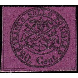 Italia Estados Pontificios 16 1867 Escudo de Armas Marquilla Roig MH Italia Estados Pontificios 16 1867 Escudo de Armas Marquilla Roig MH