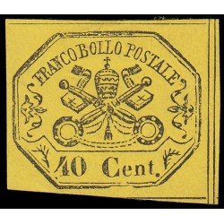 Italia Estados Pontificios 17 1867 Escudo de Armas Marquilla Roig MH Italia Estados Pontificios 17 1867 Escudo de Armas Marquilla Roig MH