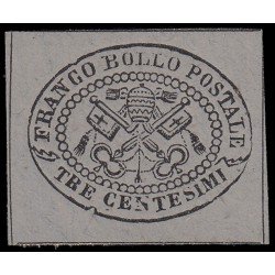Italia Estados Pontificios 13 1867 Escudo de Armas Marquilla Roig MH Italia Estados Pontificios 13 1867 Escudo de Armas Marquilla Roig MH