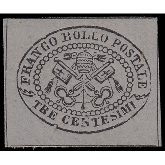 Italia Estados Pontificios 13 1867 Escudo de Armas Marquilla Roig MH