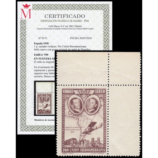 España Spain 590 1930 Pro Unión Iberoamericana Jimenez e Iglesias MNH