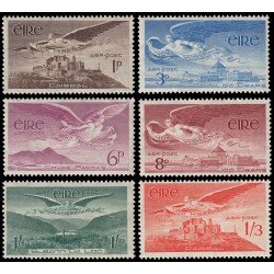 Irlanda Ireland Aéreo 1/6 1948-65 El angel Victor y vistas diversas MNH