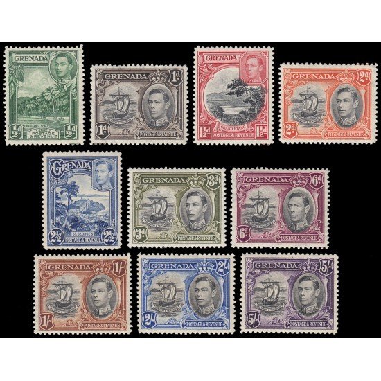 Granada 123/32 1937-50 Serie corriente de 1934 con efigie Jorge VI MNH Granada 123/32 1937-50 Serie corriente de 1934 con efigie Jorge VI MNH