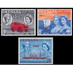 Granada 178/80 1961 Centenario del servicio postal Reinas Victoria y Elisabeth MNH