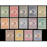 Australia 1/14 1912-19 Mapa de la isla y canguro MH