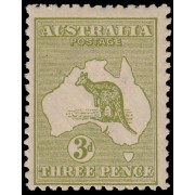 Australia 5a 1912-19 Mapa de la isla y canguro MH