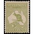 Australia 5a 1912-19 Mapa de la isla y canguro MH