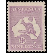 Australia 9a 1912-19 Mapa de la isla y canguro MH
