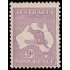 Australia 9a 1912-19 Mapa de la isla y canguro MH